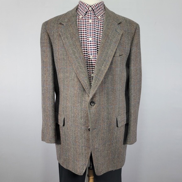 VTG Kuppenheimer Men's Tweed Sport Coat‎ Blazer Two Button Herringbone 46R